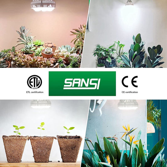 SANSI Grow Light Bulb Full Spectrum with Optical Lens for High PPFD, Perfect for Seeding and Growing of Indoor Plants, Flowers and Garden
