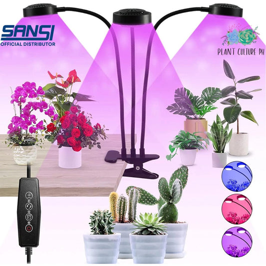 SANSI 24W Adjustable 3-Head Clip-on Grow Light